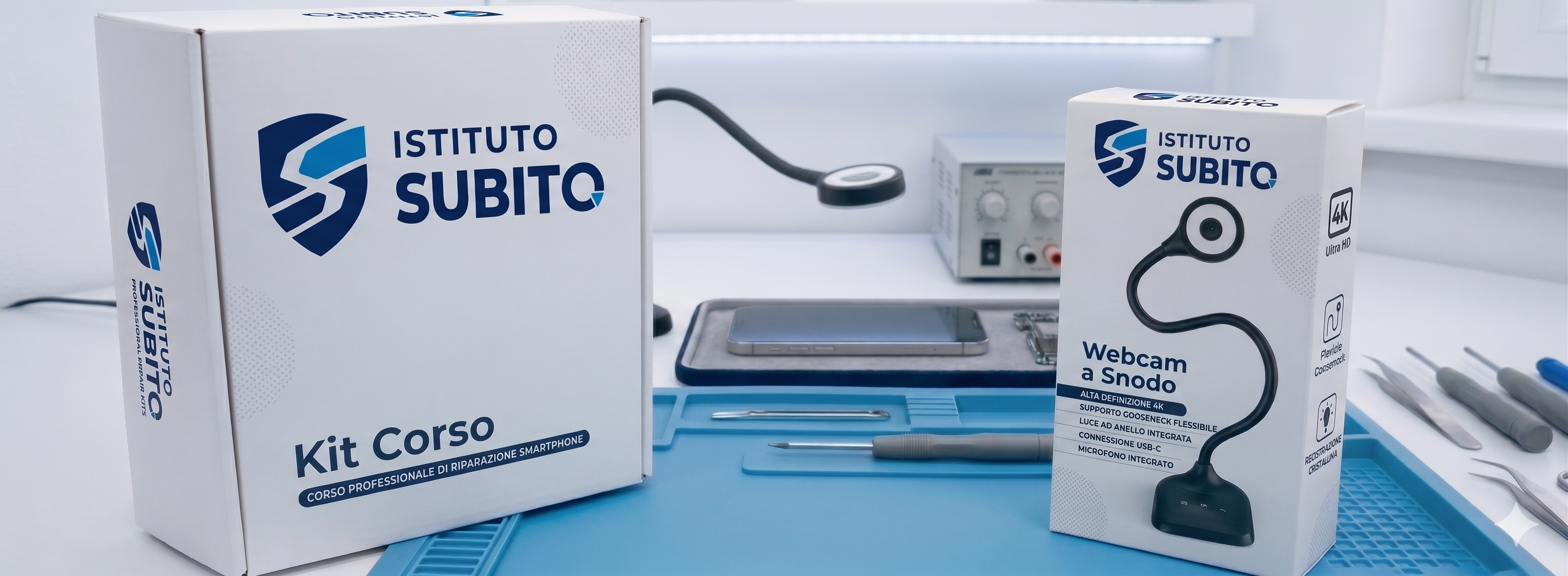 Kit Corso Istituto Subito con webcam a snodo e strumenti professionali