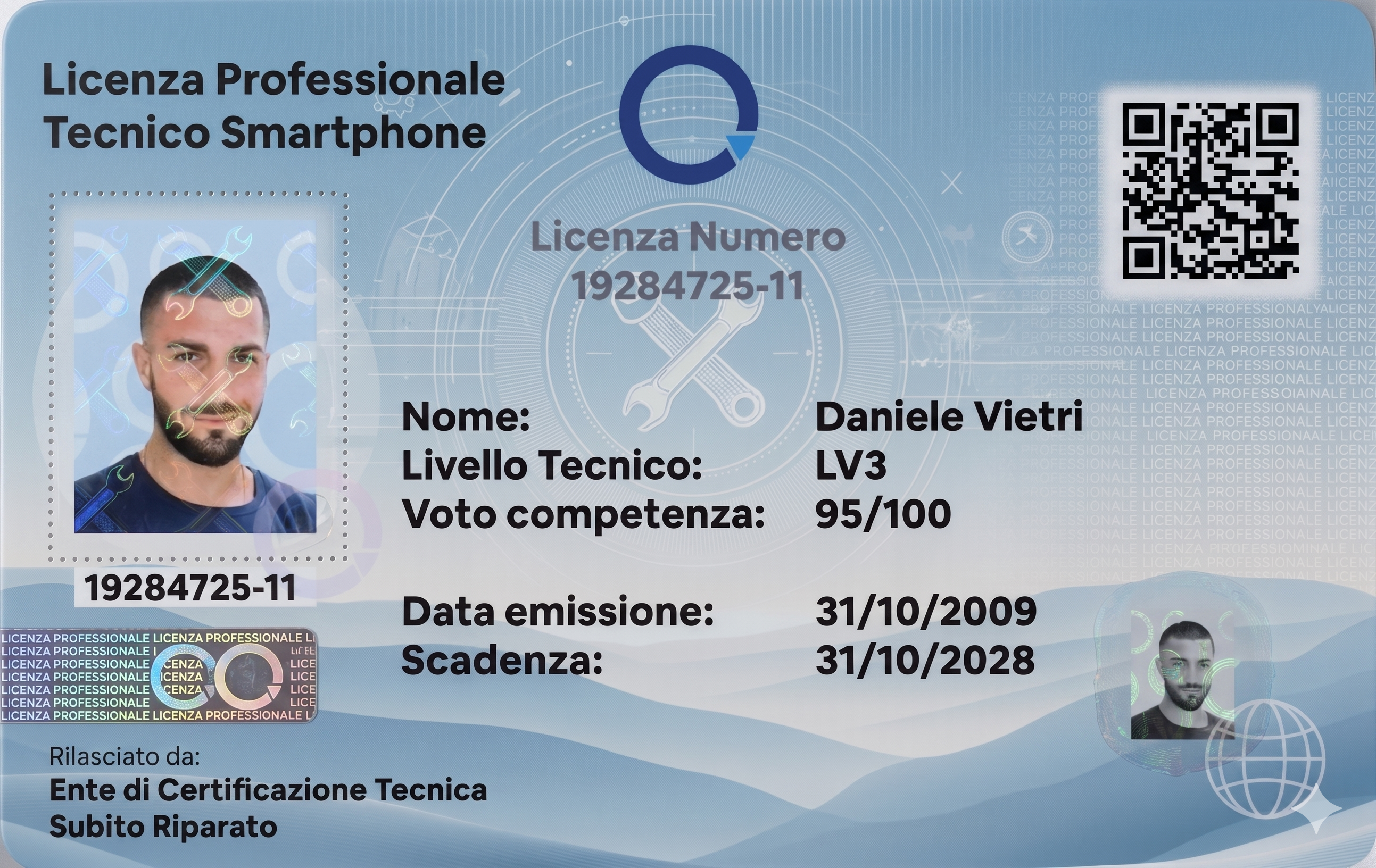 Licenza Professionale Tecnico Smartphone, Daniele Vietri, LV3, 95/100, numero 19284725-11
